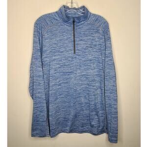 Eddie Bauer freedry 1/4 zip long sleeve pullover - blue - large
